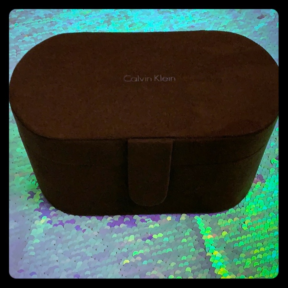 Calvin Klein Brown velvet jewelry Box